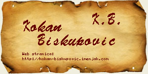 Kokan Biskupović vizit kartica